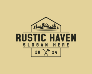 Rustic Mountain Axe logo design