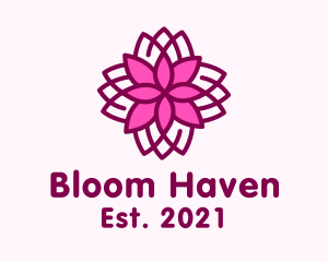 Geometric Flower Spa logo design