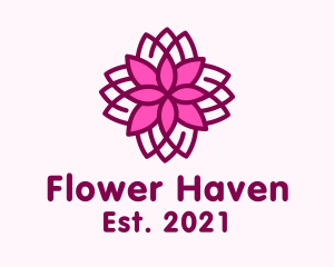 Geometric Flower Spa logo design