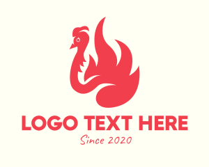 Poultry - Red Fiery Bird logo design