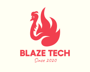 Red Fiery Bird logo design