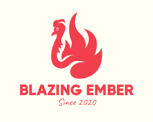 Fiery - Red Fiery Bird logo design