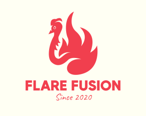 Red Fiery Bird logo design