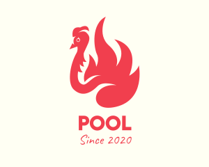 Roast - Red Fiery Bird logo design