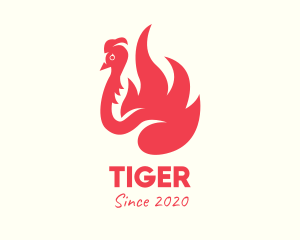 Red - Red Fiery Bird logo design