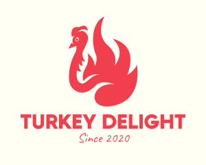 Turkey - Red Fiery Bird logo design