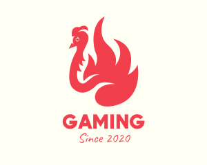 Roast - Red Fiery Bird logo design