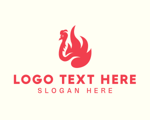 Avian - Red Fiery Bird logo design