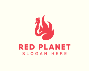 Red Fiery Bird logo design