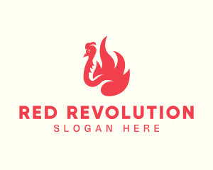 Red Fiery Bird logo design