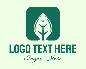 Mobile App - Green Leaf App logo design