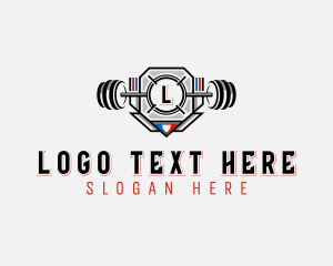 Athletic - Gym Barbell Bodybuilder logo design