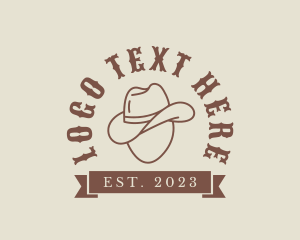 Texas - SImple Cowboy Hat Banner logo design