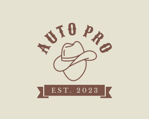 Wild West - SImple Cowboy Hat Banner logo design