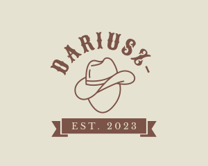 Texas - SImple Cowboy Hat Banner logo design
