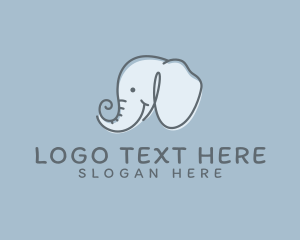 Nursery - Cute Childish Elephant logo design