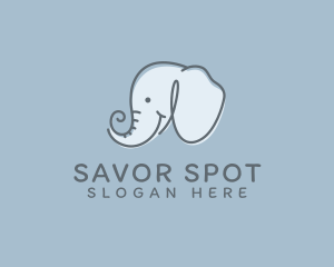 Cute Childish Elephant Logo