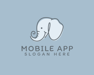 Cute Childish Elephant Logo