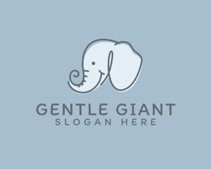 Cute Childish Elephant logo design