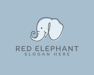 Cute Childish Elephant logo design