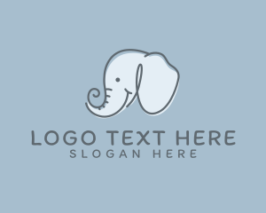 Elephant - Cute Childish Elephant logo design