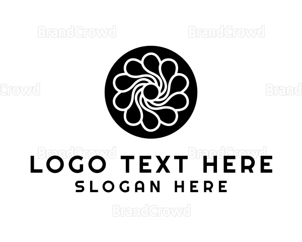 Rounded Radial Flower Logo
