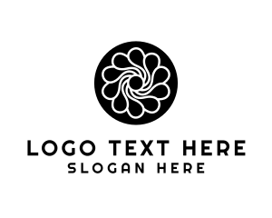 Stroke - Rounded Radial Flower logo design