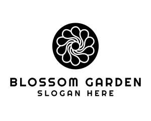 Flora - Rounded Radial Flower logo design