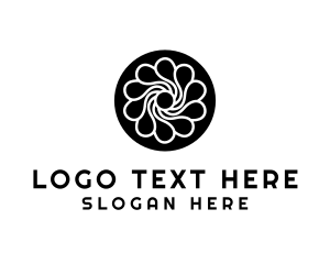 Rounded Radial Flower Logo