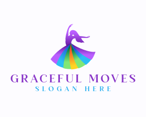 Woman Dancing Instructor logo design