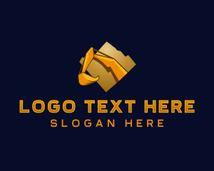 Industrial - Mountain Excavator Machinery logo design