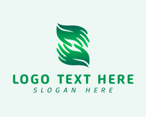 Leaf - Hand Leaves Wellness logo design