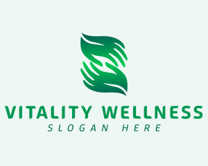 Hand Leaves Wellness logo design