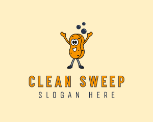 Custodian - Cleaning Dishwashing Sponge logo design