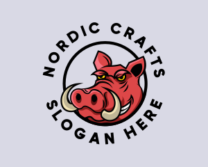 Happy Wild Boar logo design