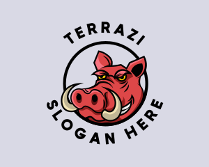 Happy Wild Boar logo design