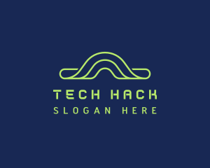 Neon Tech Wave logo design