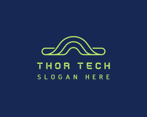 Neon Tech Wave logo design