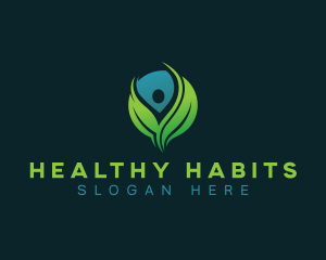 Human Leaf Wellness logo design