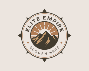 Mountain Outdoor Compass logo design