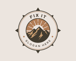 Mountain Outdoor Compass logo design