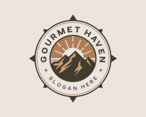 Mountain Outdoor Compass logo design