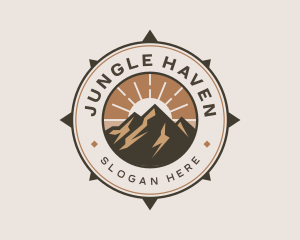 Mountain Outdoor Compass logo design