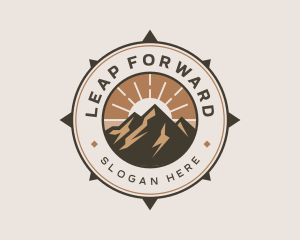 Mountain Outdoor Compass logo design