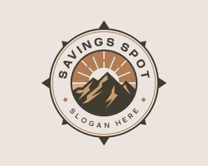 Mountain Outdoor Compass logo design