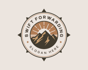 Mountain Outdoor Compass logo design