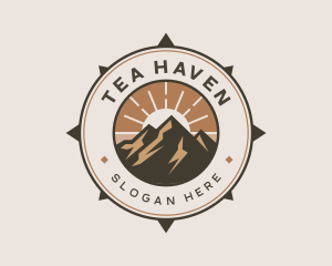 Mountain Outdoor Compass logo design