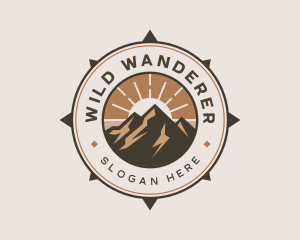 Mountain Outdoor Compass logo design