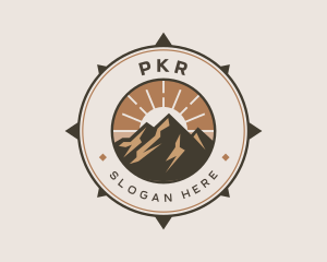 Mountain Outdoor Compass logo design