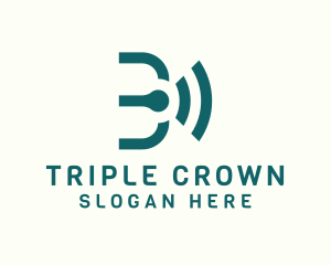 Three - Wi-Fi Signal Letter B logo design
